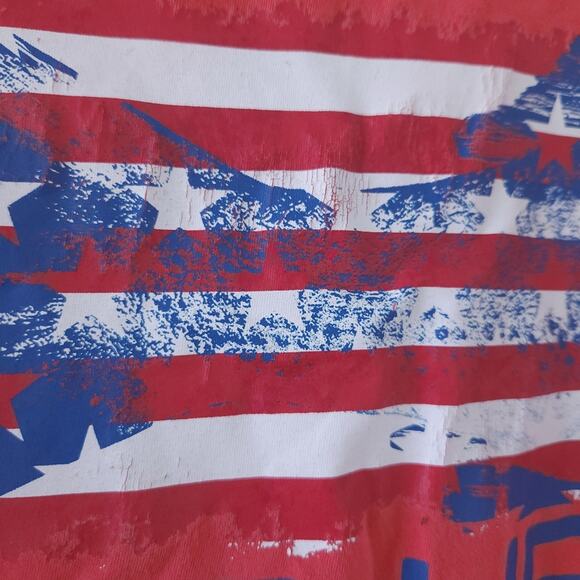 Mens Reel Life T-Shirt XL Red American Flag Graphic Patriotic - Picture 5 of 6